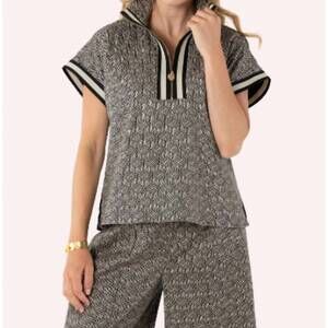 NEW EMILY MCCARTHY poppy pullover in black tonal monogram